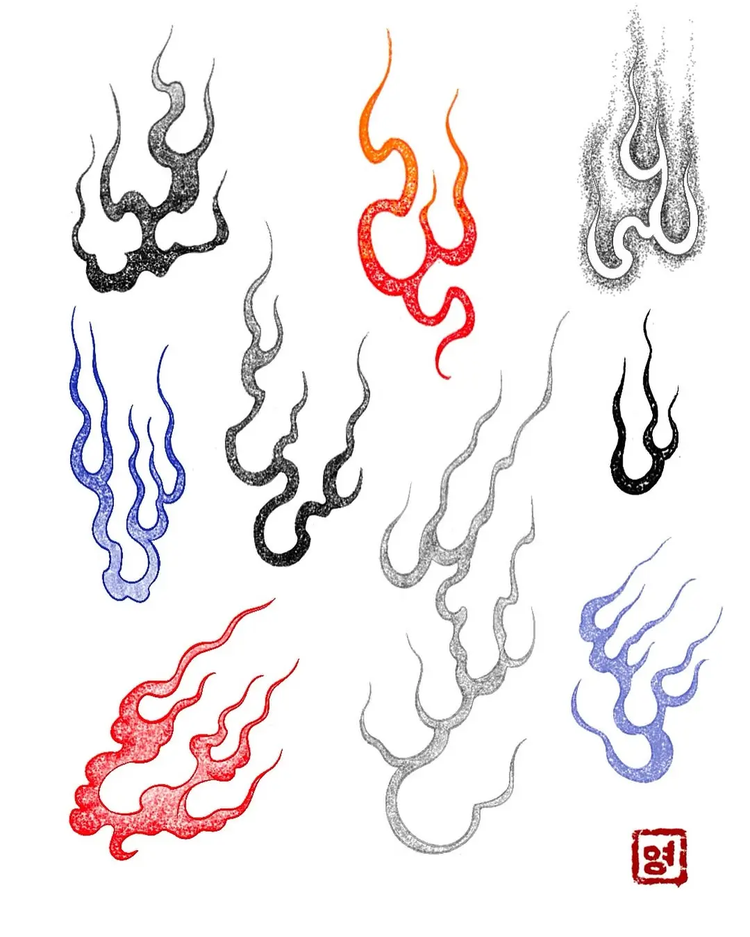 Dessins de flammes