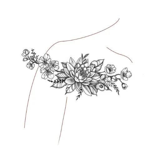 Flash représentant des fleurs sur une épaule