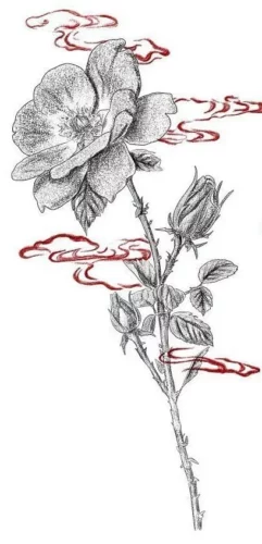 dessin-flash-fleur-asiatique-motifs-rouges