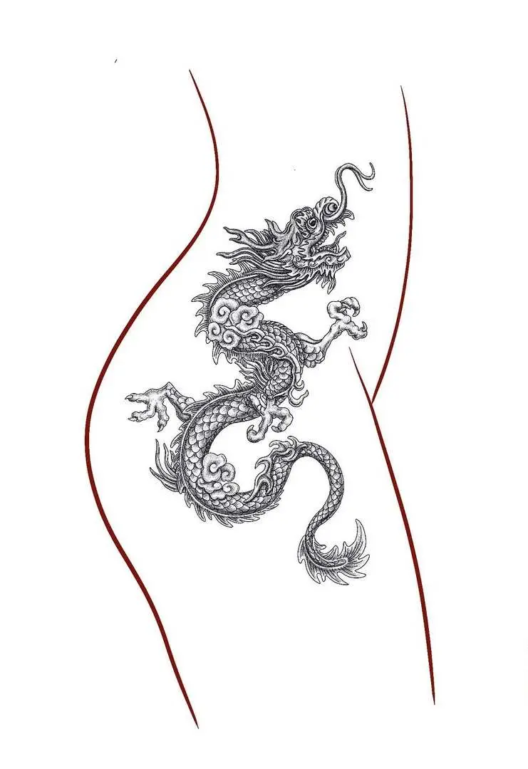 Flash représentant un dragon sur un flanc
