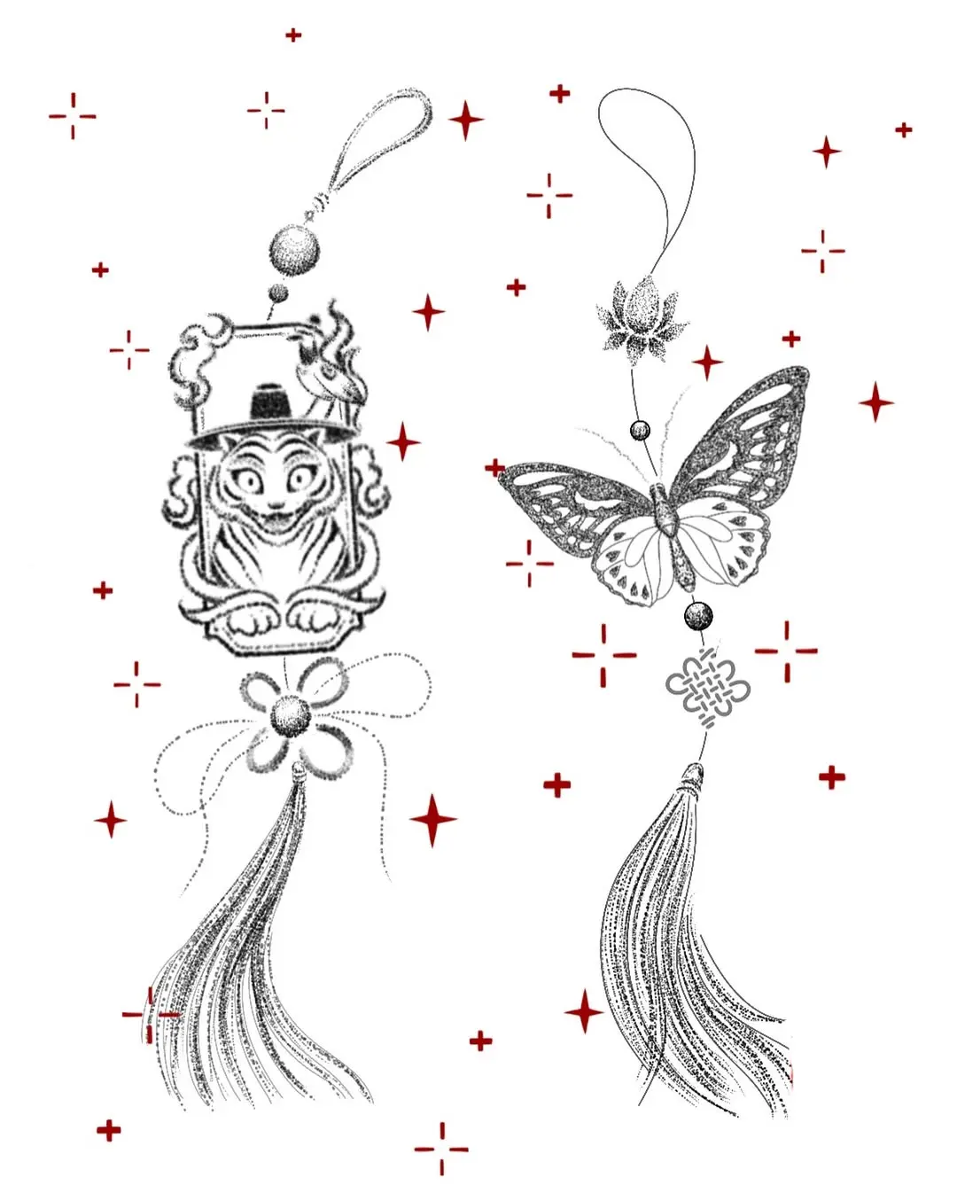 Dessins pour flashs d'inspiration coréenne