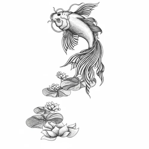 Dessin d'une carpe koï