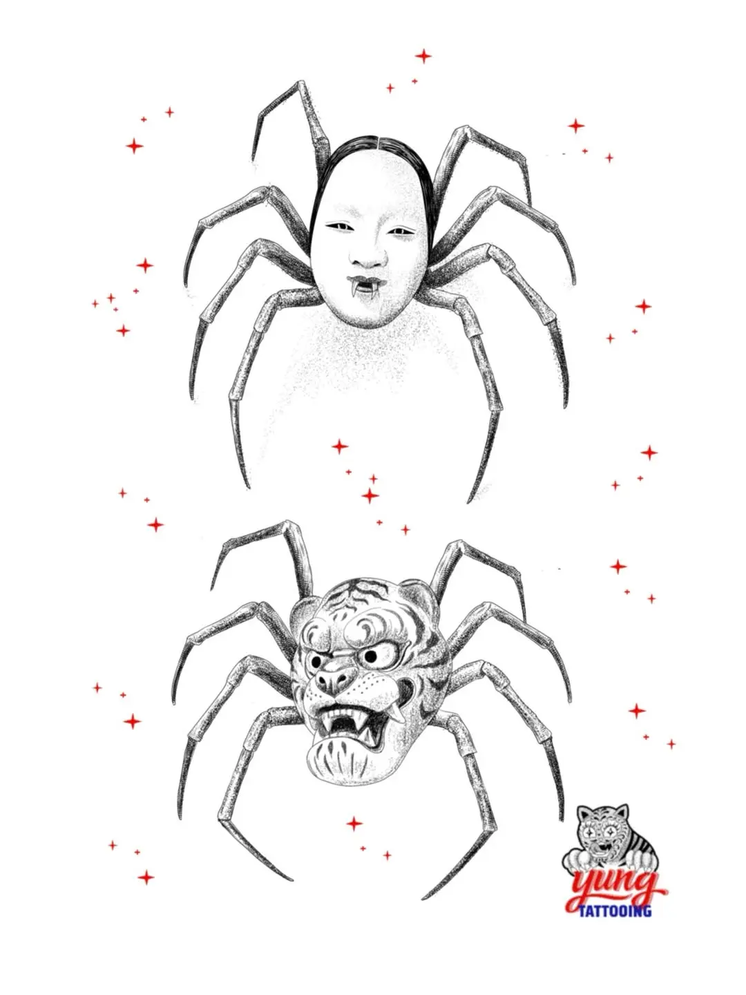 Flashs araignées pour tatouage