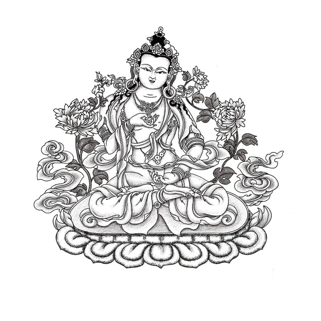 Dessin d'un bouddha pour tatouage