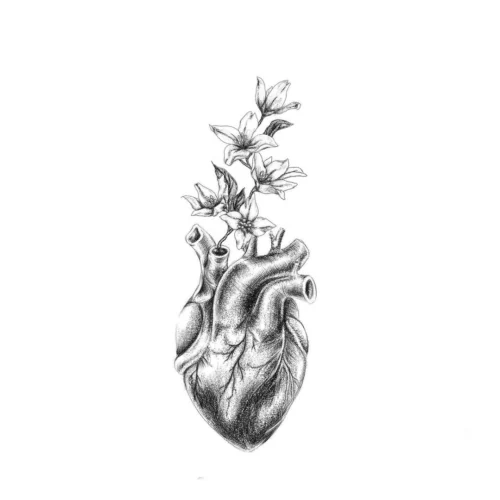 Flash d'un coeur avec des fleurs