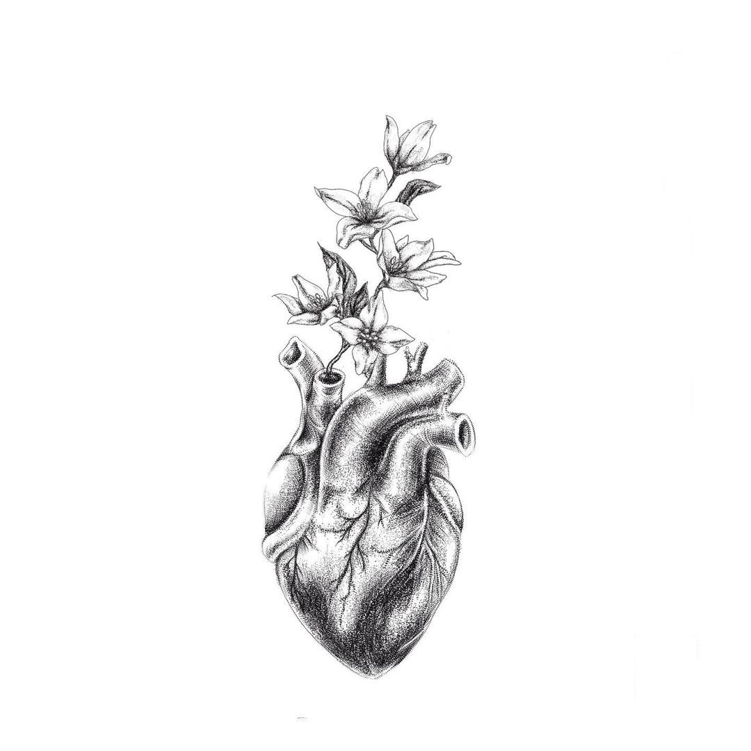 Flash d'un coeur avec des fleurs