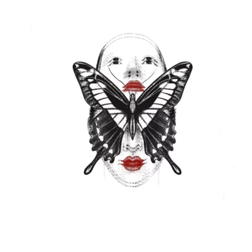 Flash représentant un visage avec un papillon