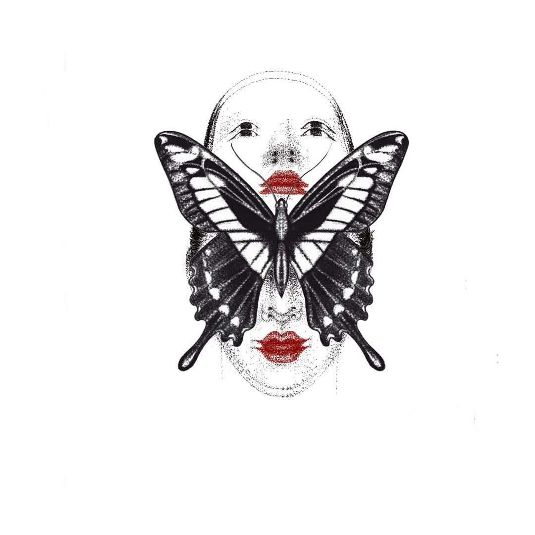 Flash représentant un visage avec un papillon