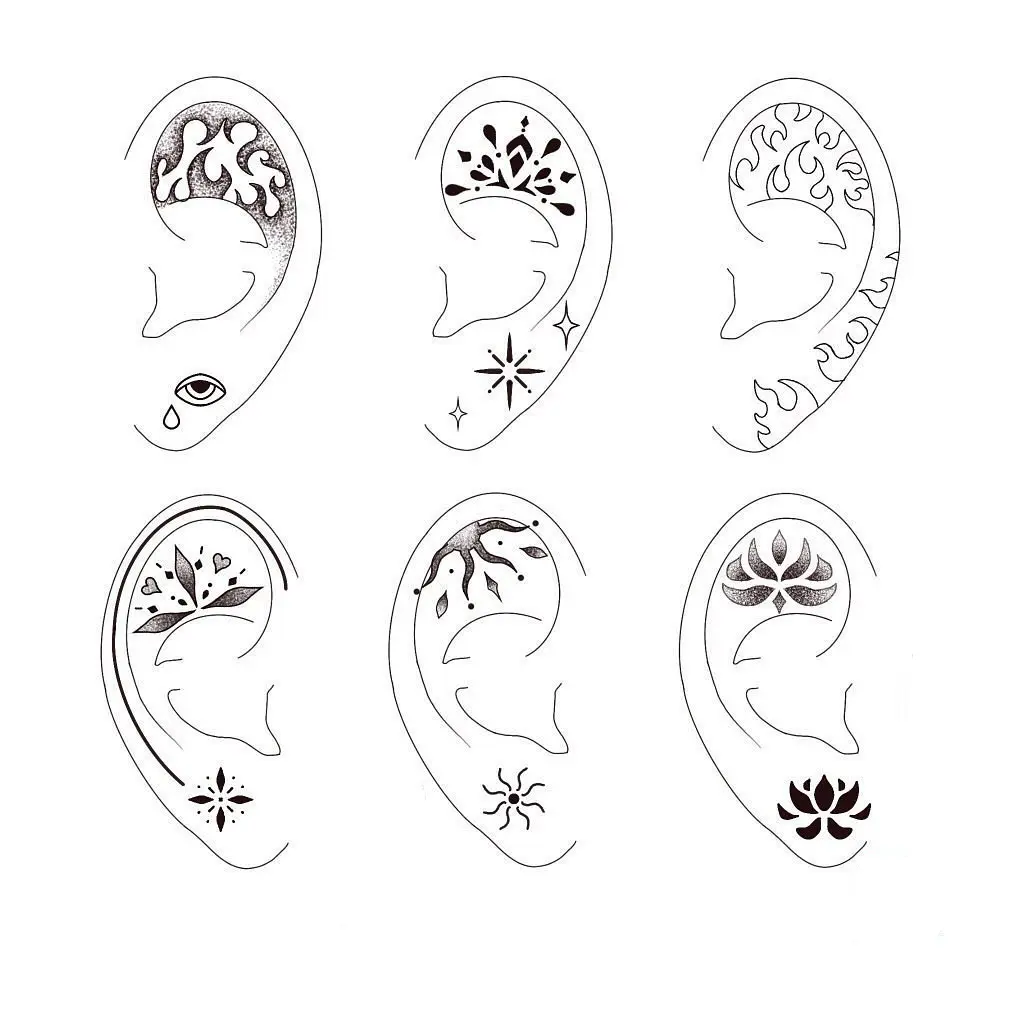 Dessins pour tatouages d'oreilles
