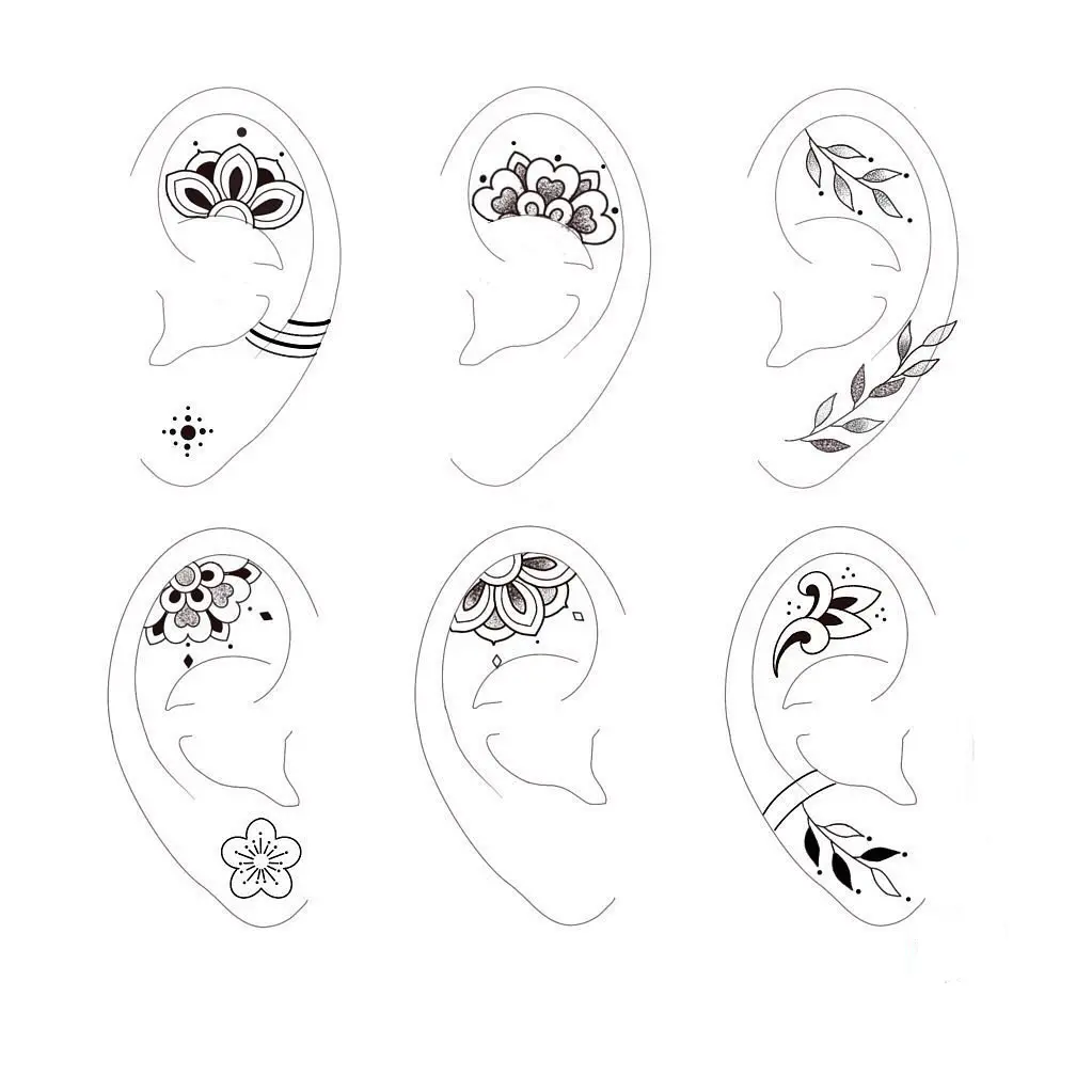 Dessins pour tatouages d'oreilles