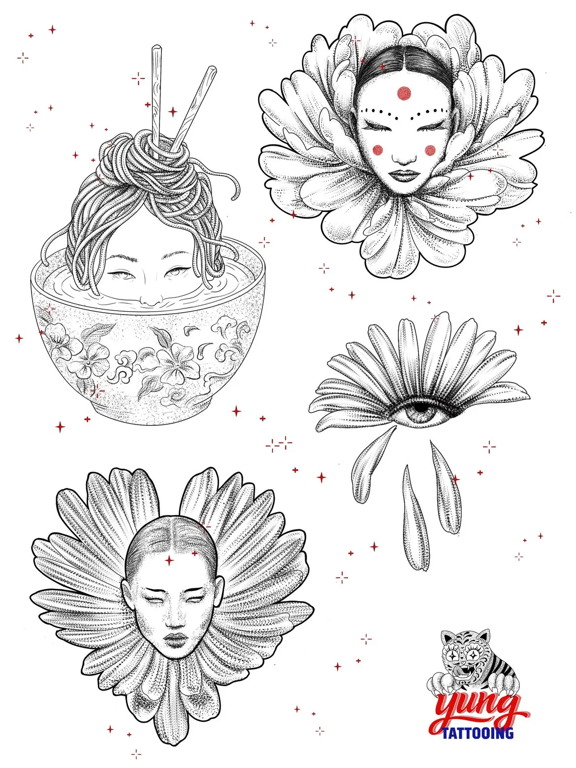 Planches de flashs pour tatouages